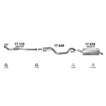 глушитель на OPEL ZAFIRA (B), 05 - 11