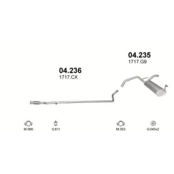 глушитель на PEUGEOT 107 (I)