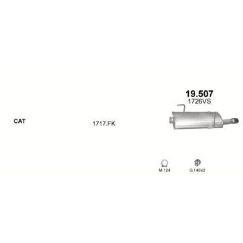 глушитель на PEUGEOT 206 (I), 98 - 09