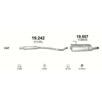 глушитель на PEUGEOT 206 CC, 00-07