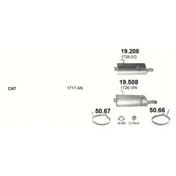 глушитель на PEUGEOT 206+, 09 -