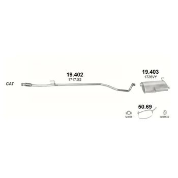 глушитель на PEUGEOT 206 (I), 98 - 09