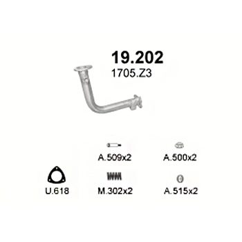 глушитель на Peugeot 206 1.4, 1.6-1.4i, 1.6i, 98-01