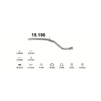 глушитель на Peugeot 206 1.1, 1.4-1.1i, 1.4i, 98-01