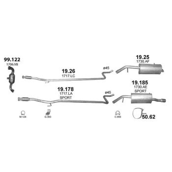 глушитель на PEUGEOT 207 (I), 06 -13