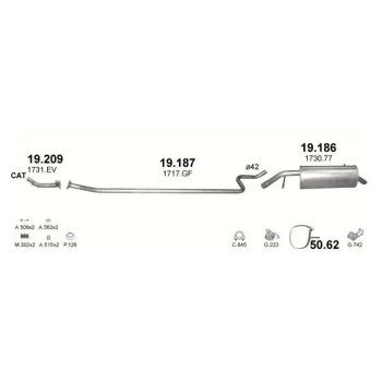 глушитель на PEUGEOT 207 (I), 06 -13