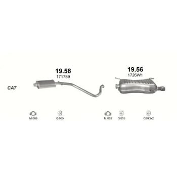 глушитель на PEUGEOT 306 (I), 97 - 01