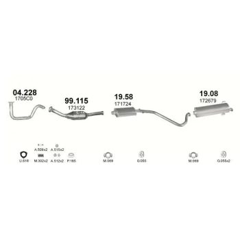 глушитель на PEUGEOT 306 (I), 93 - 97