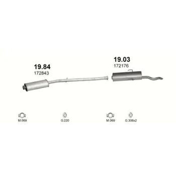 глушитель на PEUGEOT 309 (I), 89 - 93