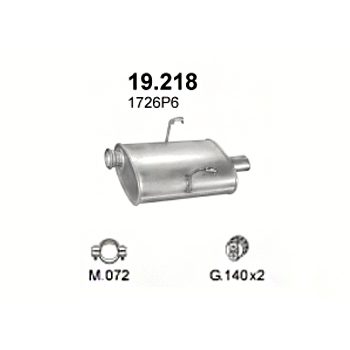 ГЛУШИТЕЛЬ Peugeot 406 2.0, 2.2, 3.0-2.0 Turbo, 2.2, 3.0 24V, 3.0 24V 6 CYL, 96-04