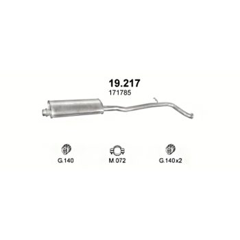 глушитель на Peugeot 406 3.0-3.0 24V, 3.0 24V 6 CYL, 96-04