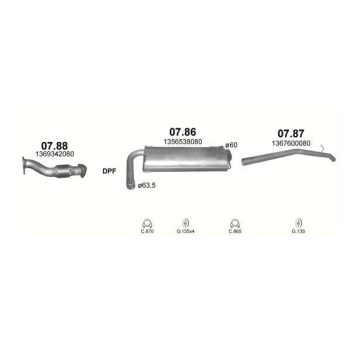 глушитель на PEUGEOT BOXER (250), 06 -14