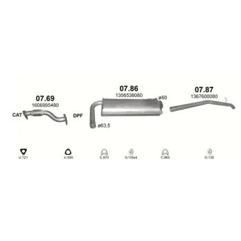 глушитель на PEUGEOT BOXER (250), 06 -14