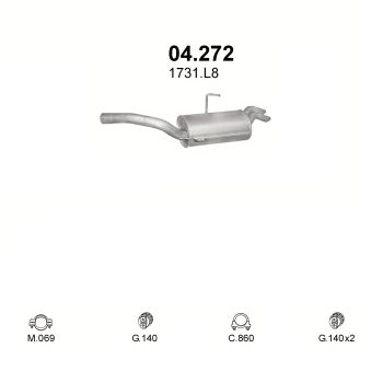 ГЛУШИТЕЛЬ Peugeot Expert 2.0 D-2.0 HDi Turbo Diesel 00-05