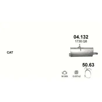 глушитель на PEUGEOT PARTNER (I), 02 - 12