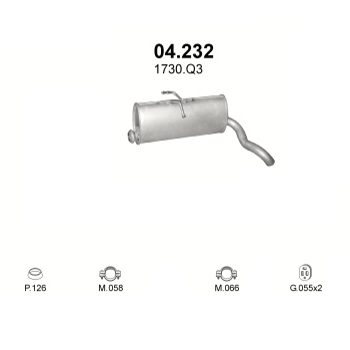 глушитель на Peugeot Partner 1.9 D-99-01