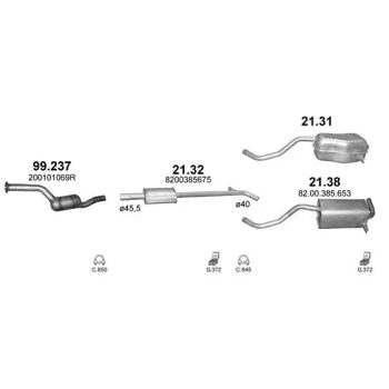 ГЛУШИТЕЛЬ RENAULT CLIO (III), 09 - 12