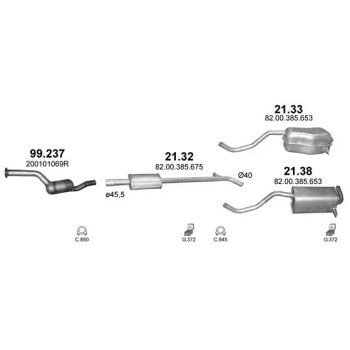 ГЛУШИТЕЛЬ RENAULT CLIO (III), 09 - 12