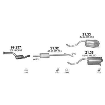 глушитель на RENAULT CLIO (III), 09 - 12