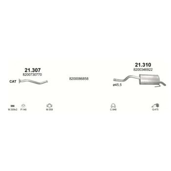 глушитель на RENAULT CLIO (III), 09 - 12