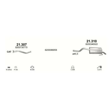 глушитель на RENAULT CLIO (III), 05 - 09