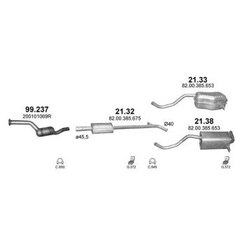 глушитель на RENAULT GRAND MODUS, 04 - 12