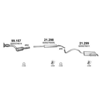 глушитель на RENAULT GRAND SCENIC (II), 03 - 09