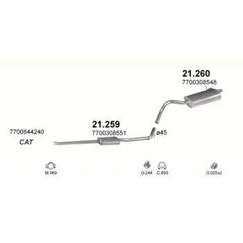 глушитель на RENAULT KANGOO (I), 03 - 07