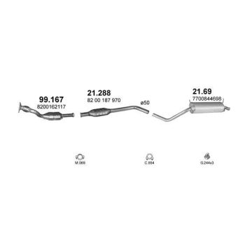 глушитель на RENAULT MEGANE (I), 99 - 02