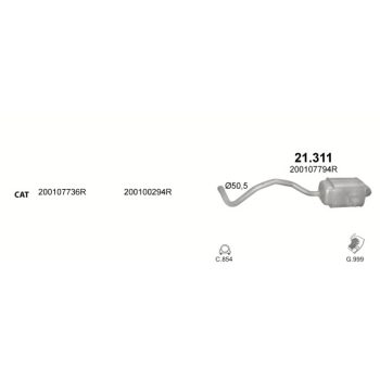 глушитель на RENAULT MEGANE III CC 1.4	