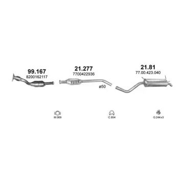 глушитель на RENAULT MEGANE (I), 99 - 02