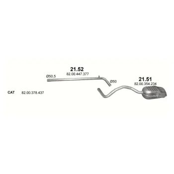 глушитель на RENAULT MEGANE (II), 03 - 08