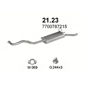 глушитель на Renault R19 1.2, 1.4-TR, GTR, TS, GTS, TRE, Chamade, 88-92 