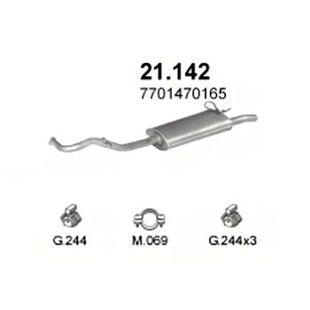 глушитель на Renault R19 1.4-TR, GTR, TRE, RL, RN, 88-96