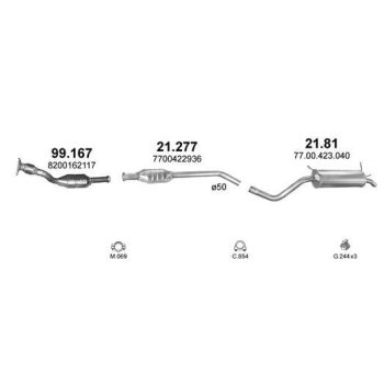 глушитель на RENAULT SCENIC (I), 99 - 03