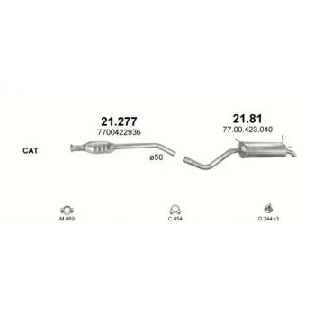 глушитель на RENAULT SCENIC (I), 99 - 03
