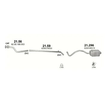 глушитель на RENAULT SCENIC (II), 03 - 09