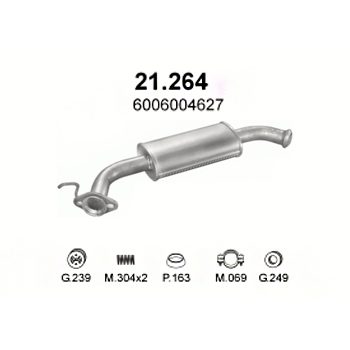 глушитель на Renault Trafic 2.1 D-LWB3200, SWB2800, 94-97
