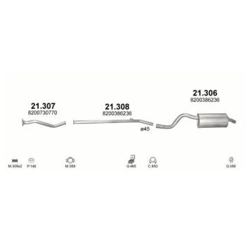 глушитель на RENAULT TWINGO (II), 07 -