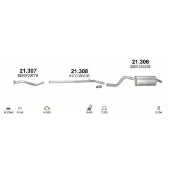 глушитель на RENAULT TWINGO (II), 07 -