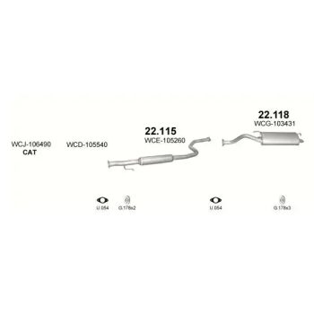 глушитель на ROVER 45 (I), 00 - 05