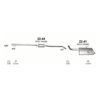 глушитель на ROVER 75 (I), 99 - 05