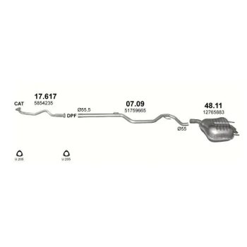 глушитель на SAAB 9-3 (II), 03 -
