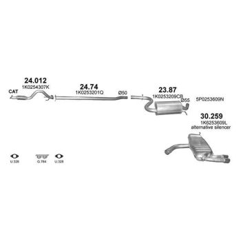 глушитель на SEAT ALTEA XL (I), 06 -