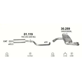 глушитель на SEAT ALTEA (I), 04 -