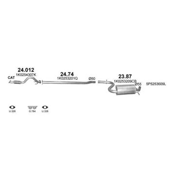 глушитель на SEAT ALTEA XL (I), 06 -
