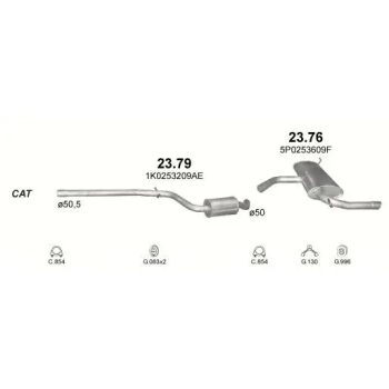 глушитель на SEAT ALTEA (I), 04 -
