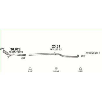 глушитель на SEAT ALTEA 1.9 D