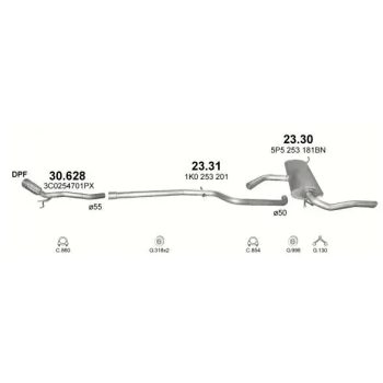 глушитель на SEAT ALTEA XL (I), 06 -