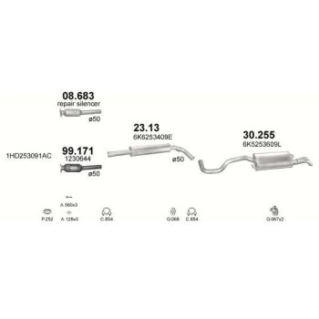 глушитель на SEAT CORDOBA (I), 93 - 96